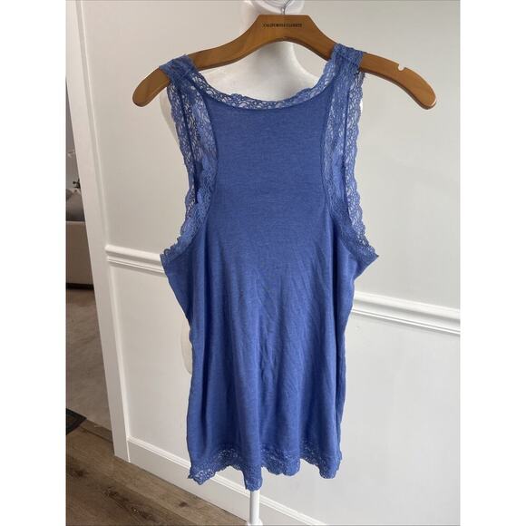 Y2K Mossimo Lace Trim Tank Top SZ XXL Blue Cami Fairy Coquette Gray Babydoll - Picture 3 of 7